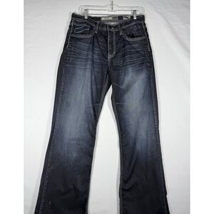 BKE Tyler Jeans Men's 32 XL Blue Denim 32x36 Dark Wash Distressed *Stained